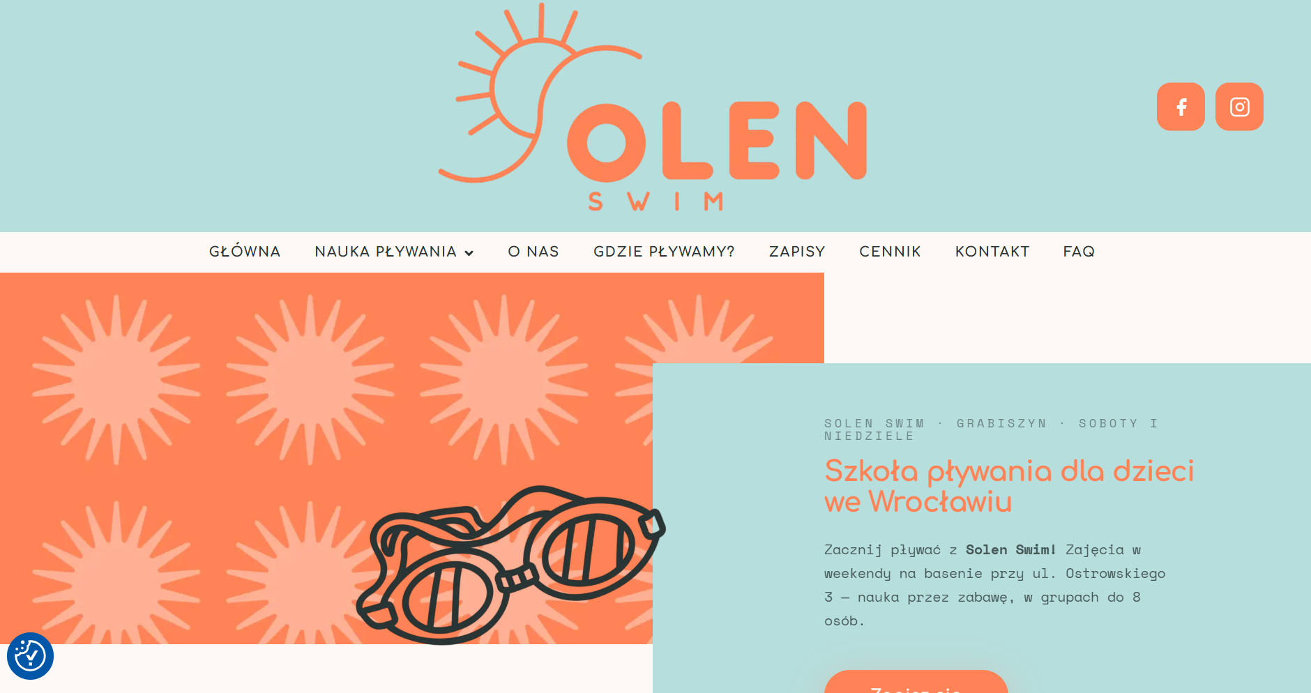 Solen Swim — Strona internetowa